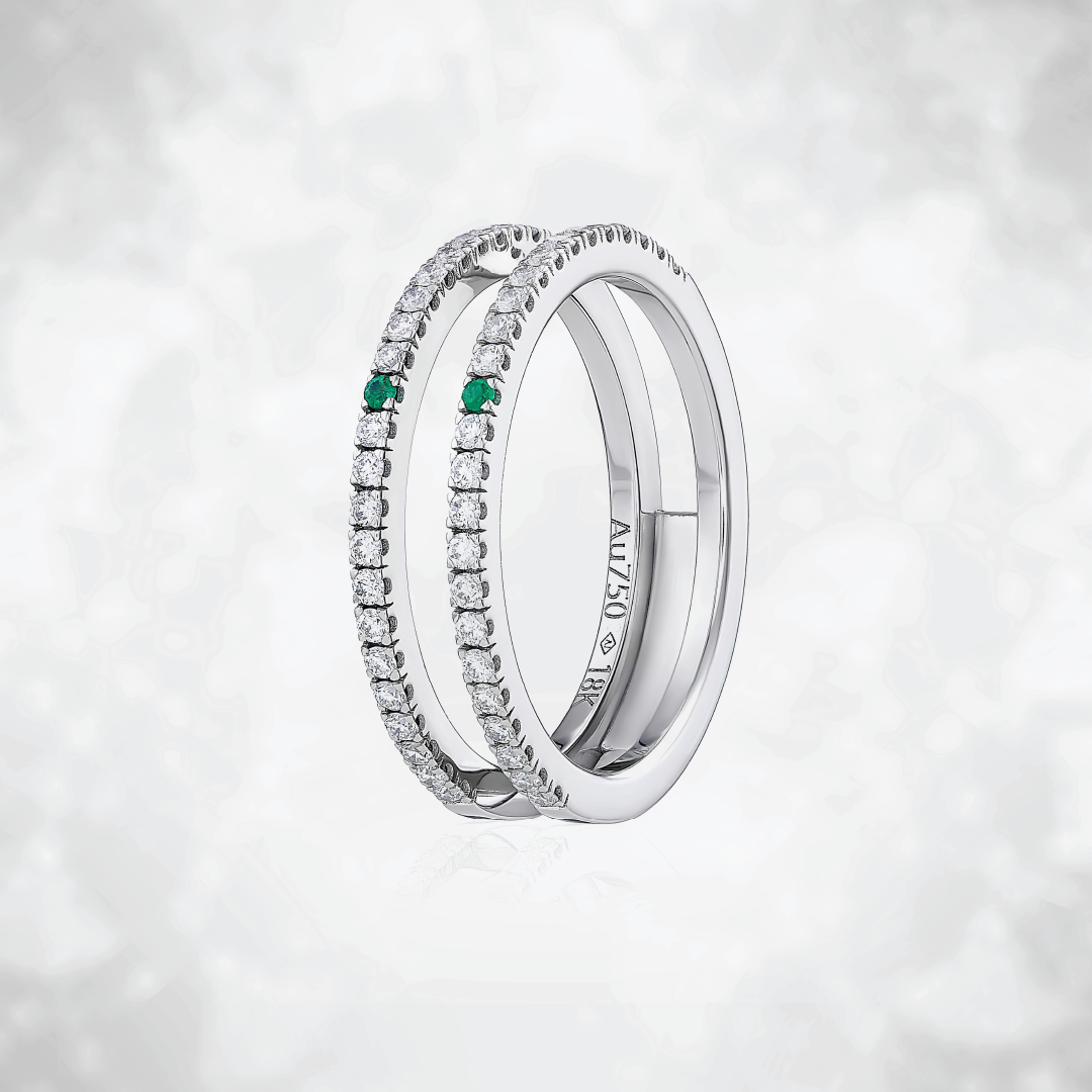 Double Ring Emeralds