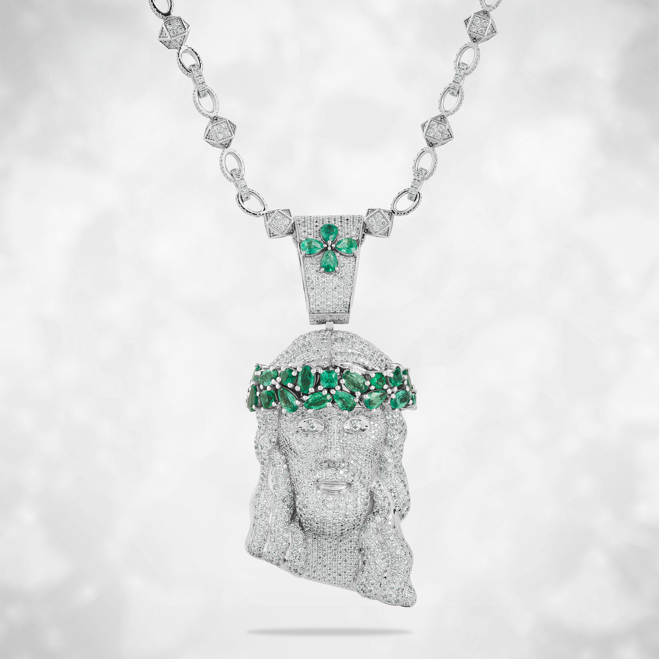 Jesus Emerald Necklace