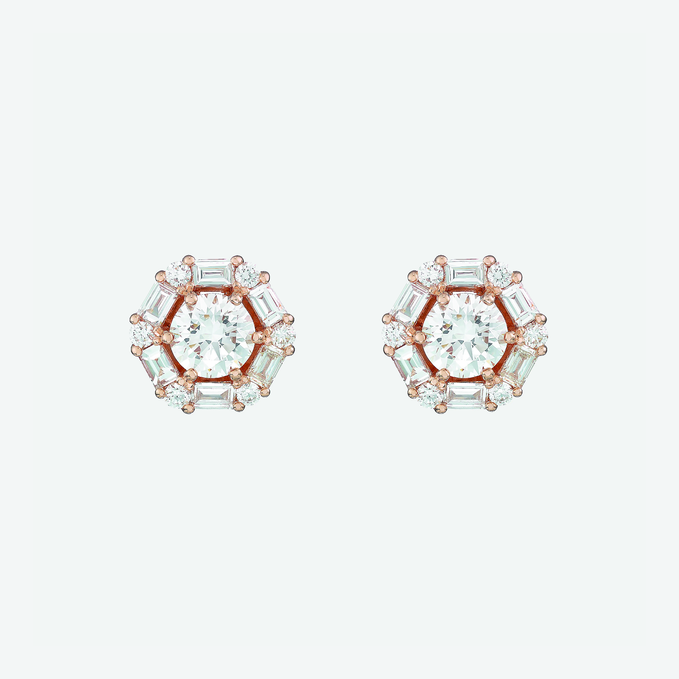 h10e1m baguette diamond stud earrings i jewels