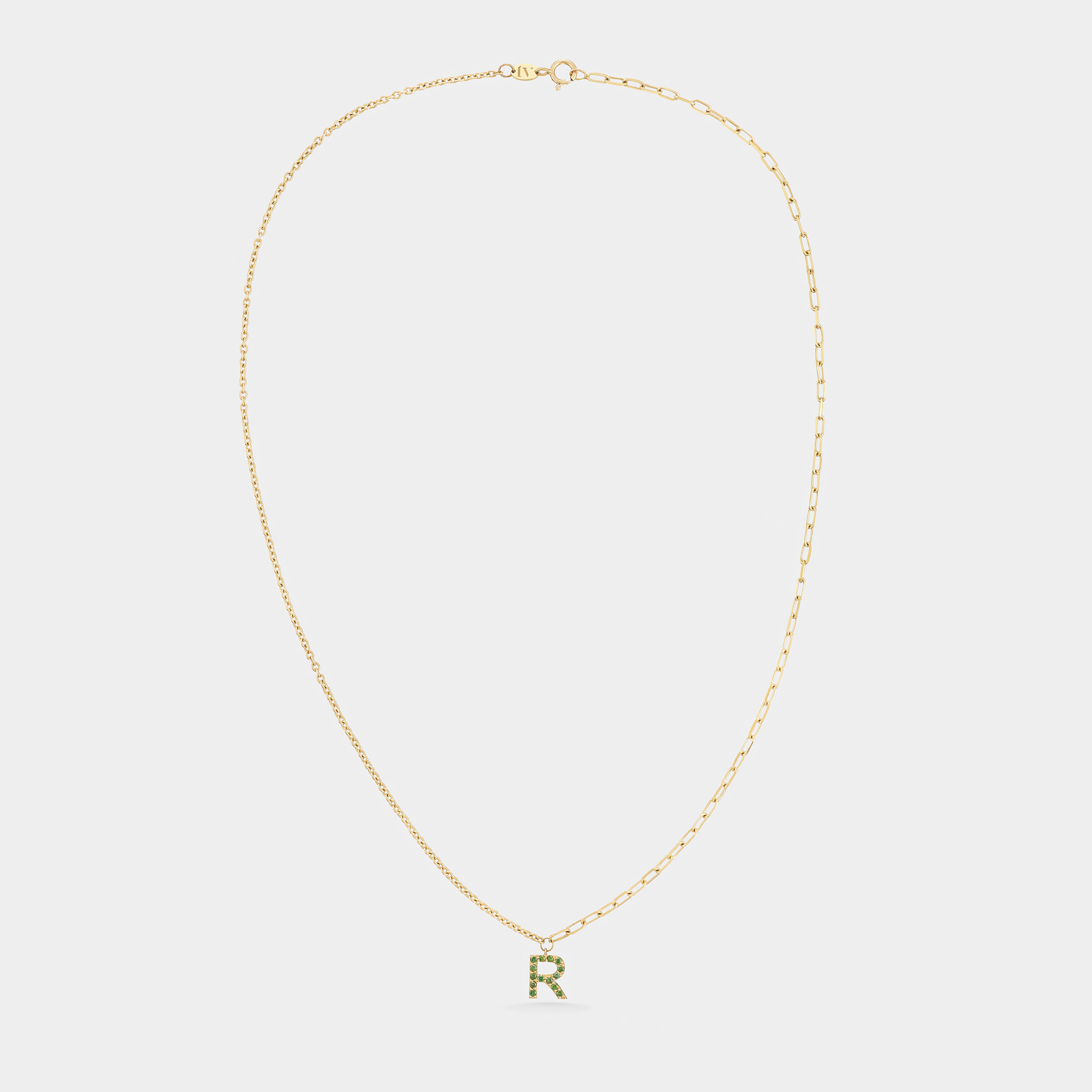 Letter Green Mix Necklace