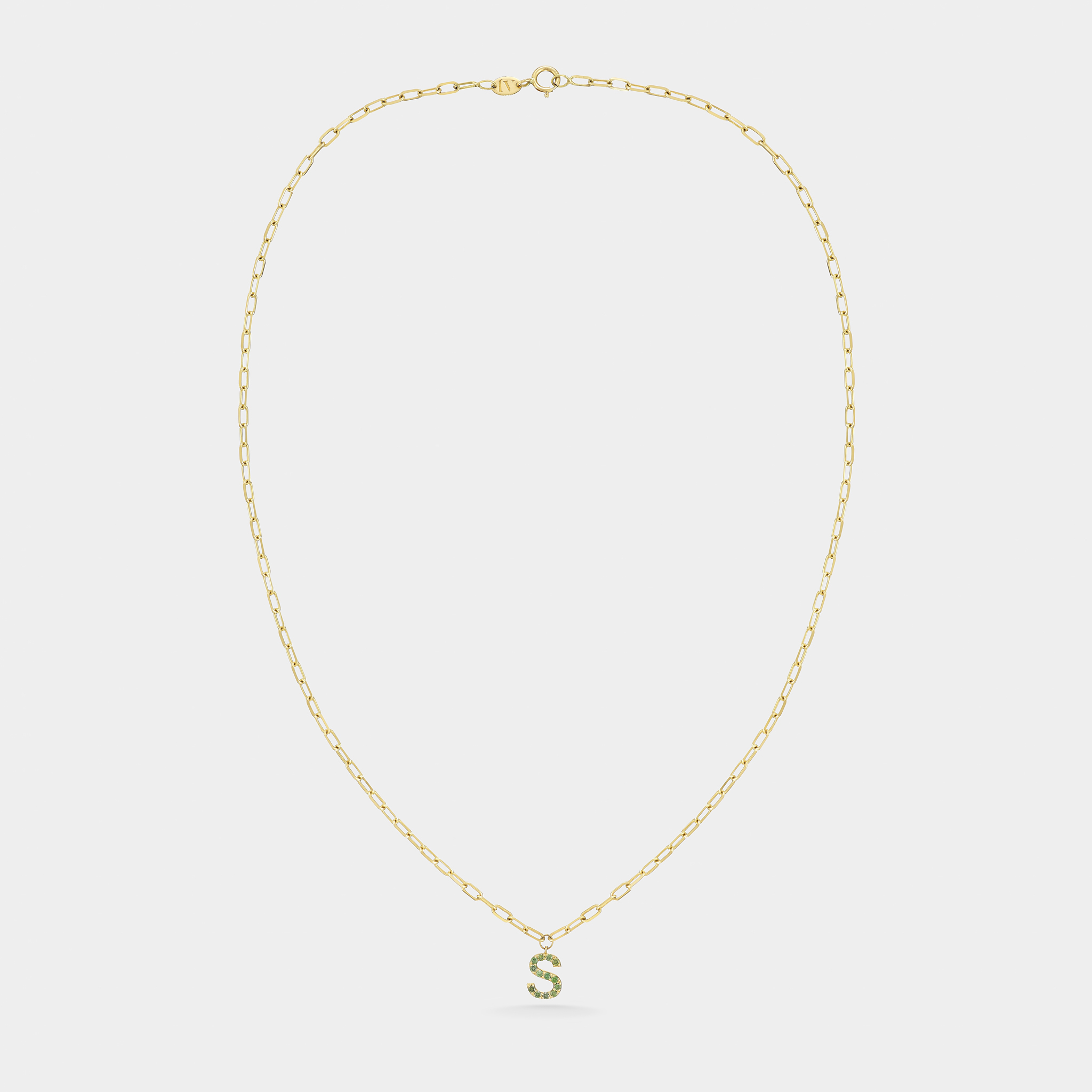 Letter Green Necklace
