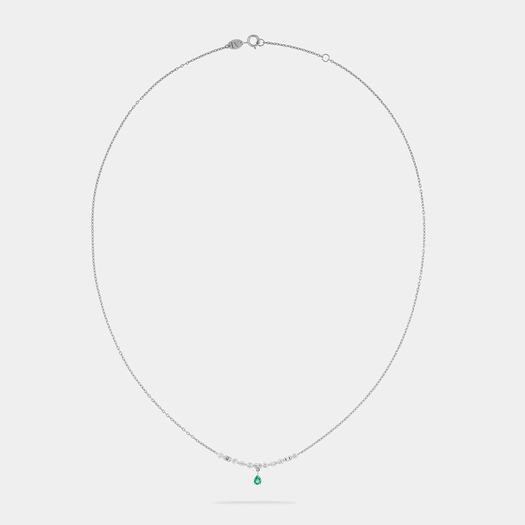 Pear and Shape Emerald Necklace
