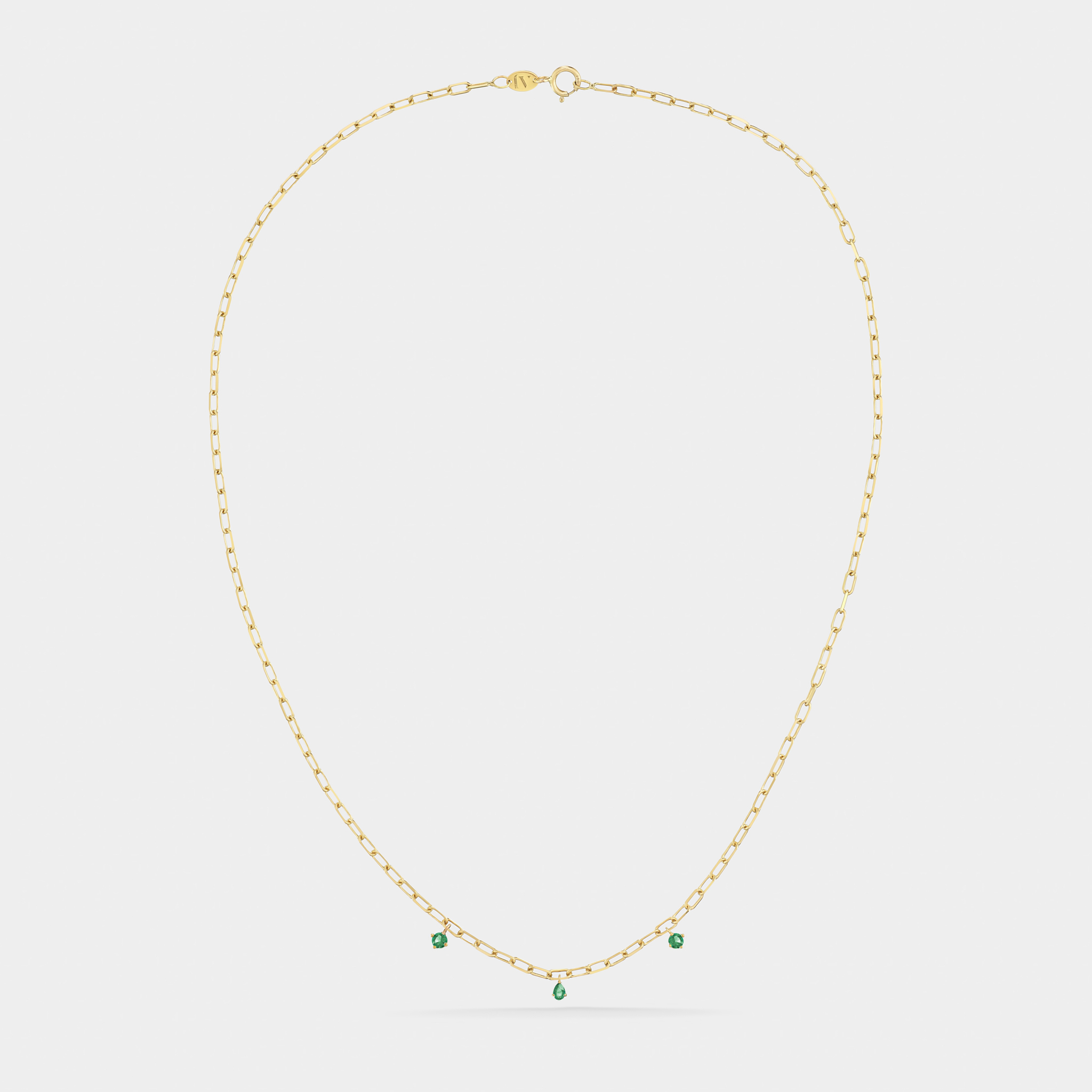 Collier Minimal Pear Emerald