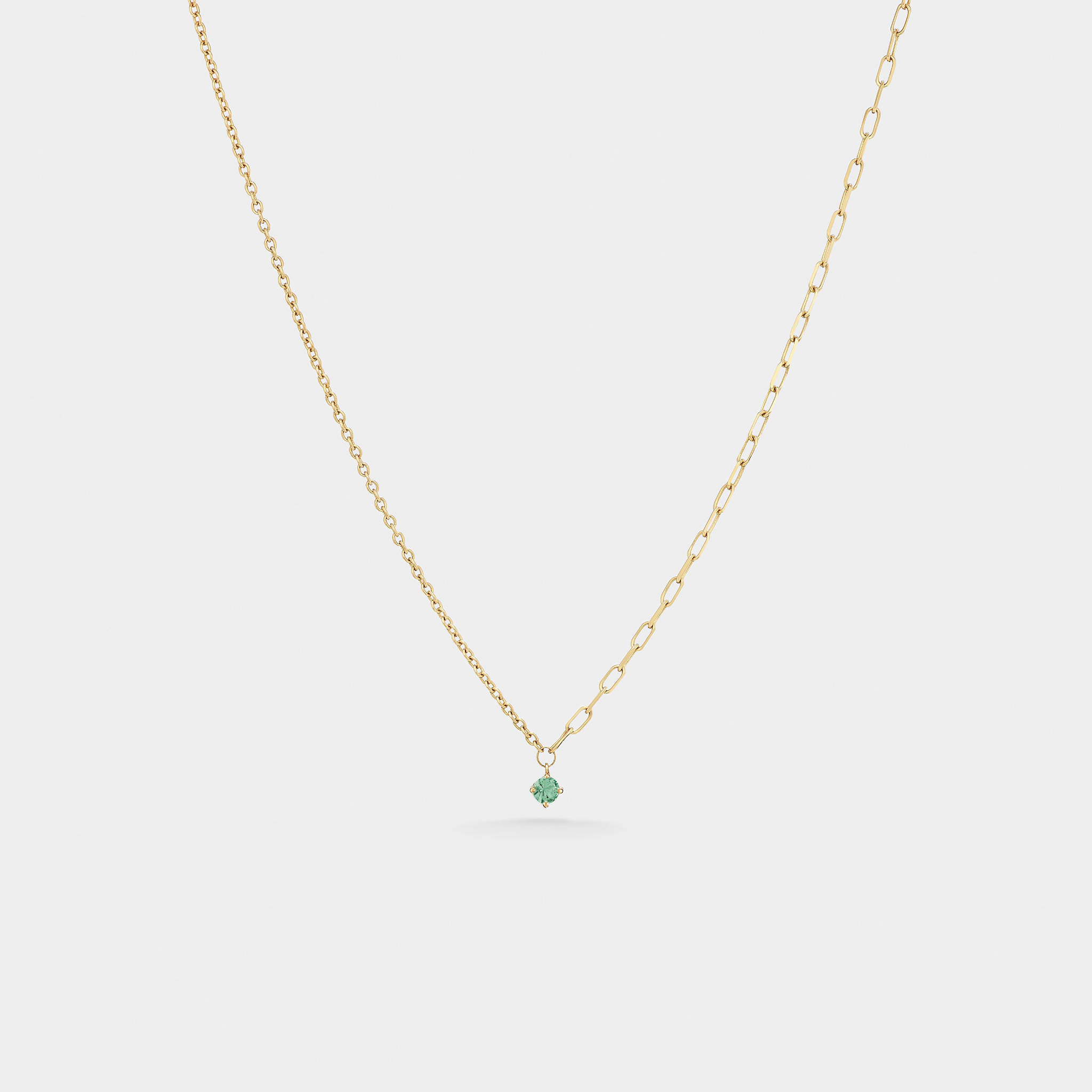 m30n2e minimal round necklace emerald ii jewels