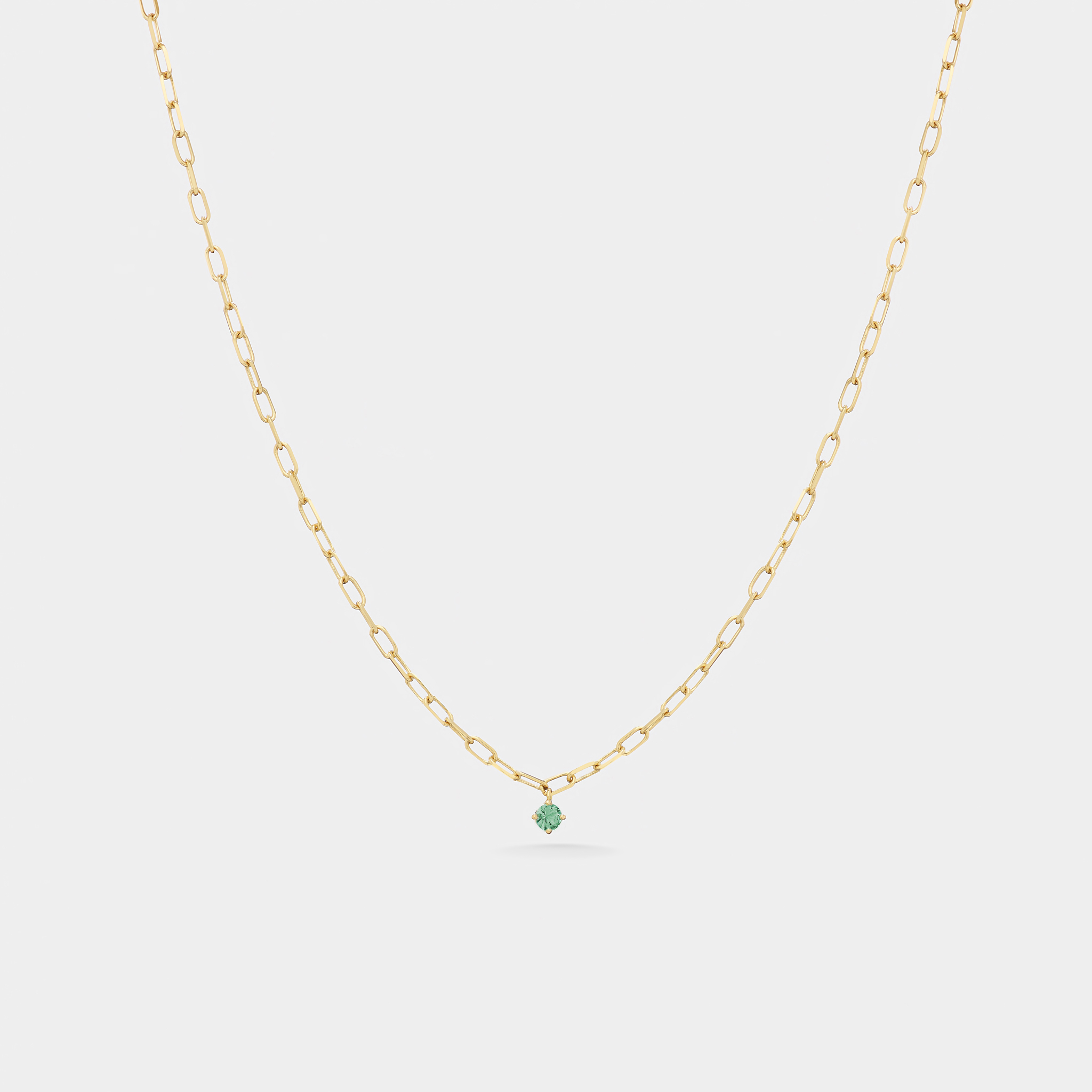 m30n4e minimal round necklace emerald i jewels