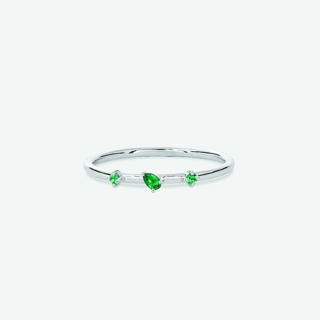 m19r1e minimal pear ring emerald jewels