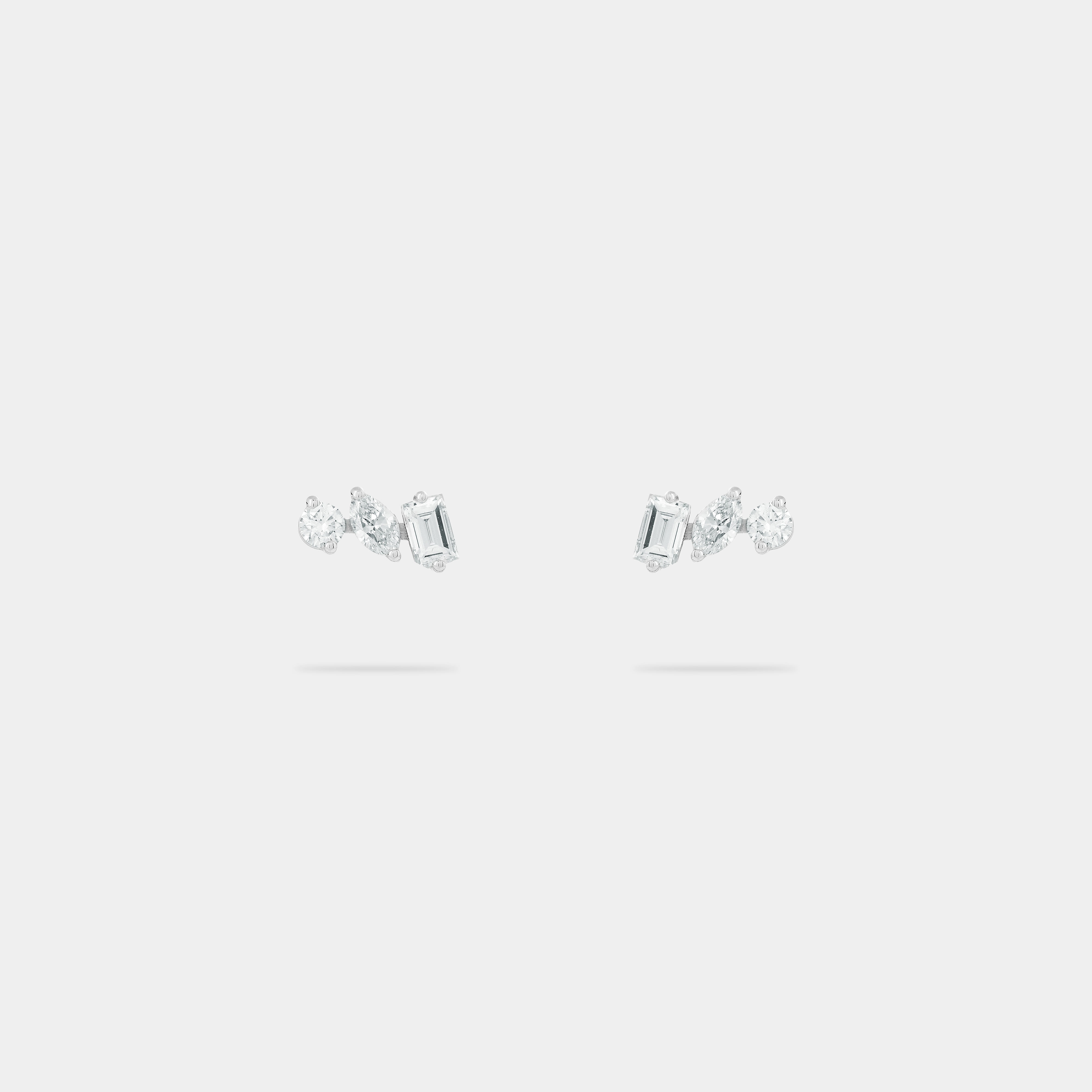 Brincos Multi Shape Diamonds 2 em 1