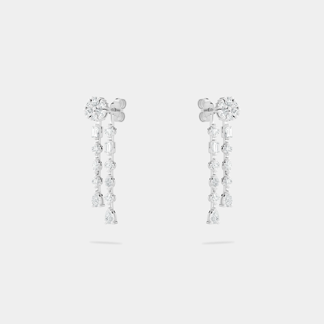 Pear and Shape 2 in 1 Earrings