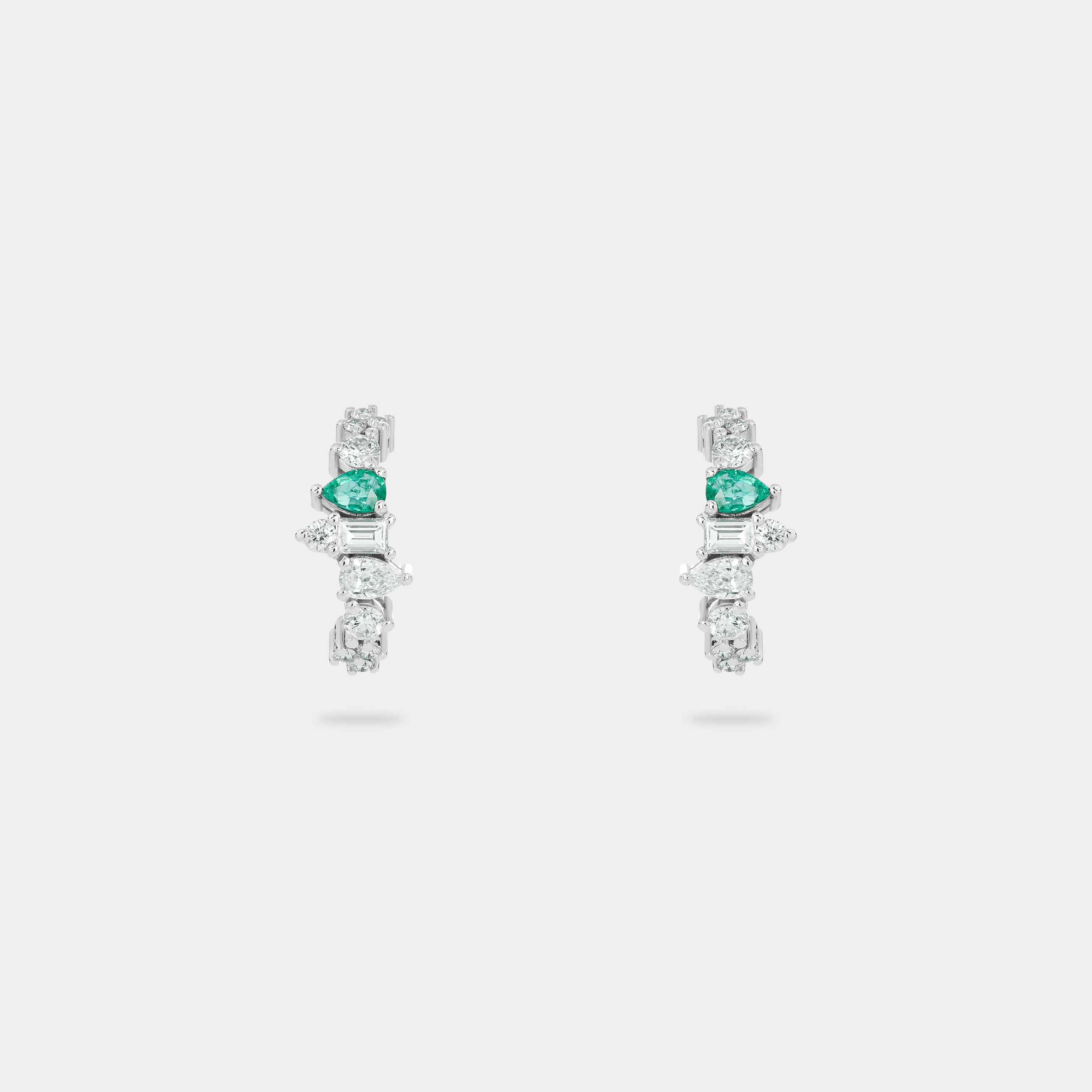 m2e6e pear and shape emerald hoop earrings jewels
