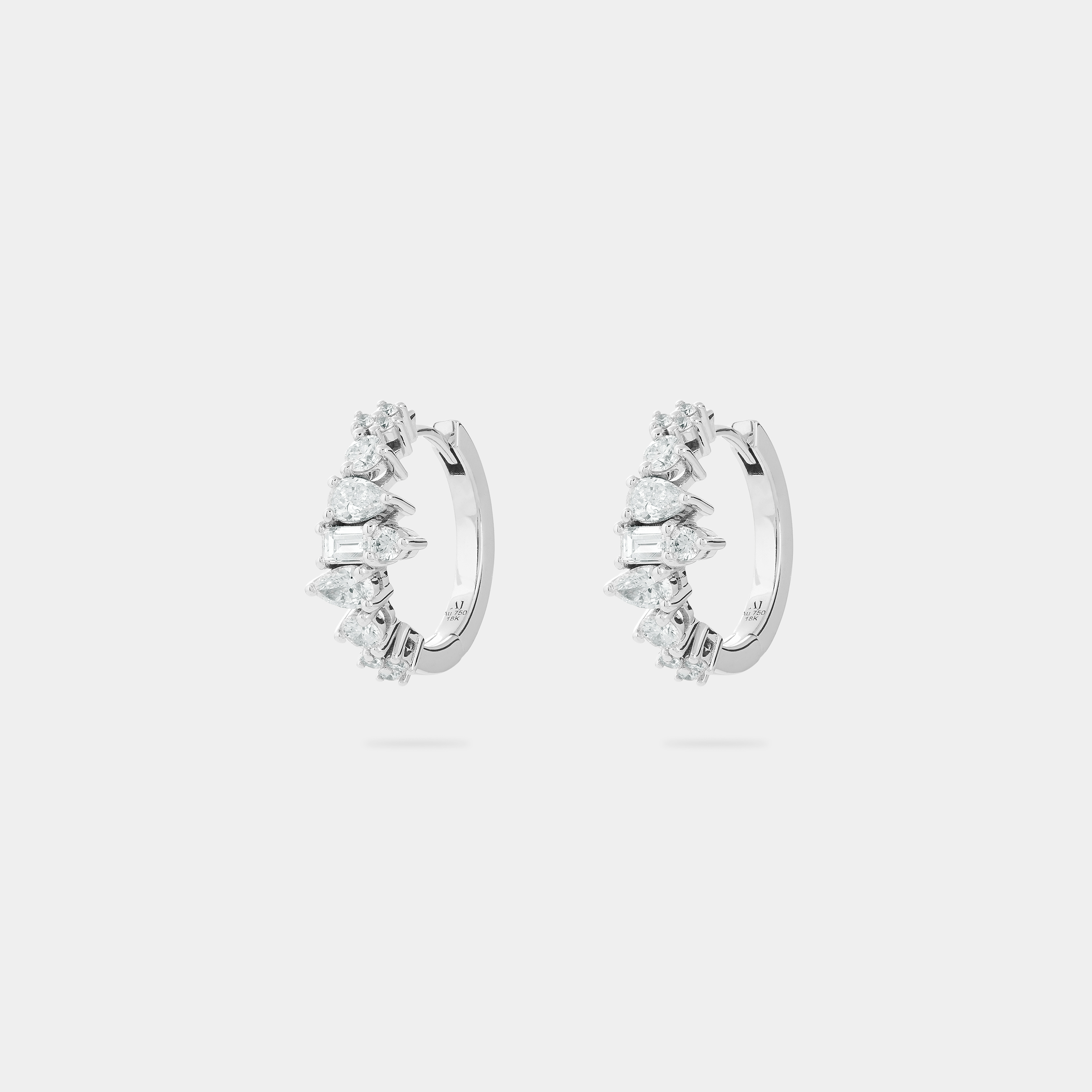 Pear and Shape Hoop Earrings