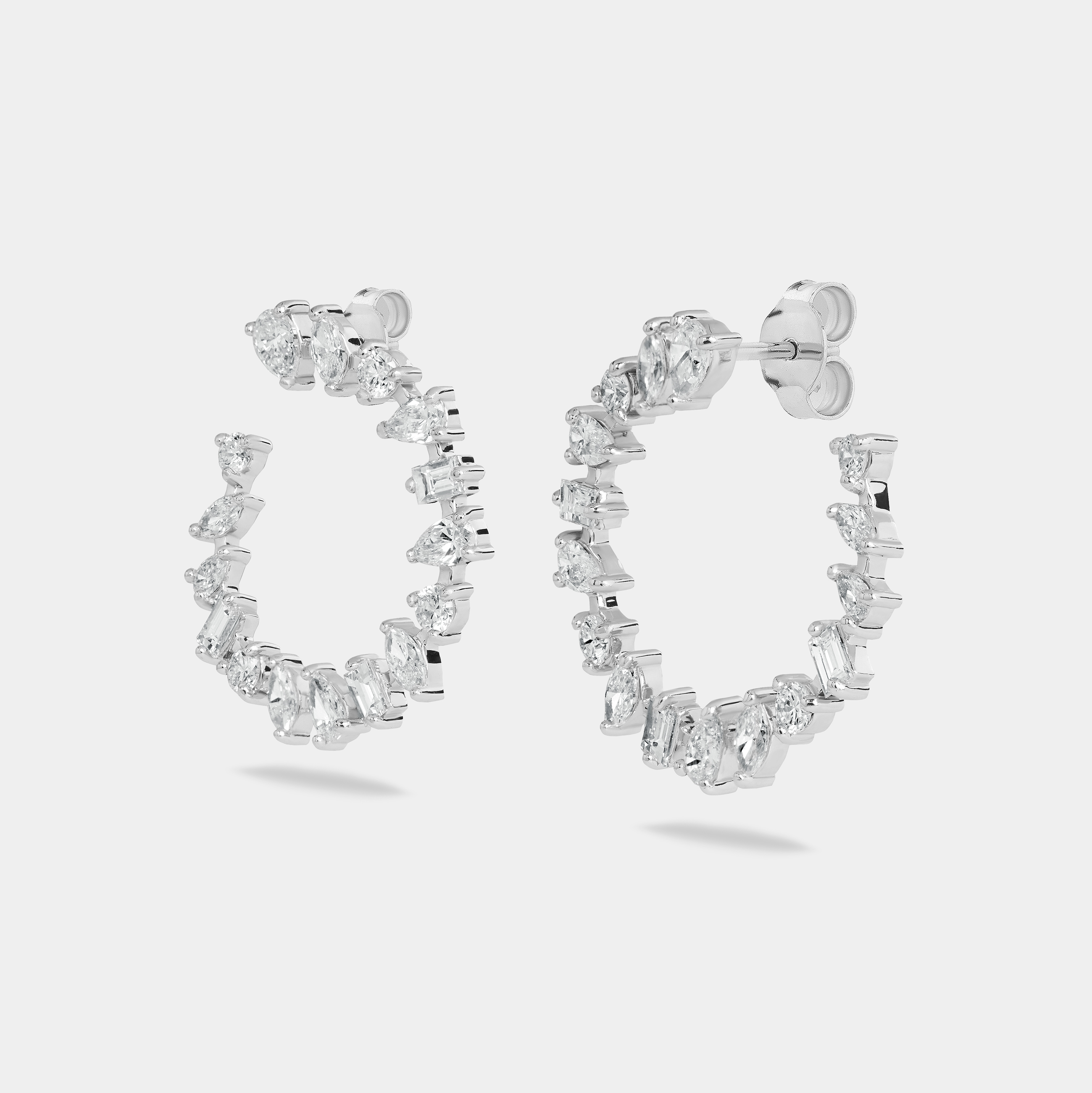 Multi Shape Diamonds Stud Earrings