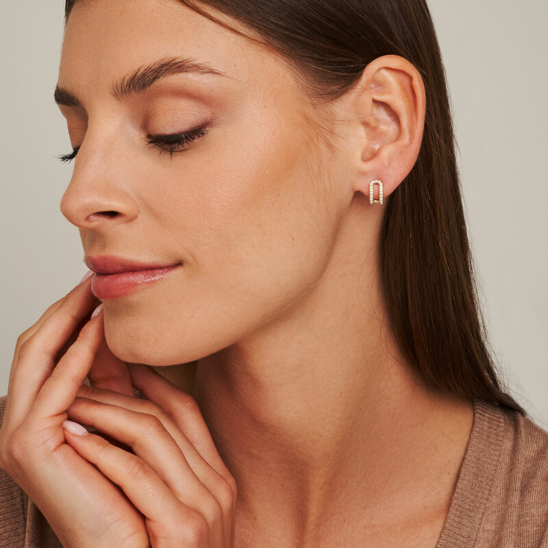 mc7e6 link stud hoop earrings jewels