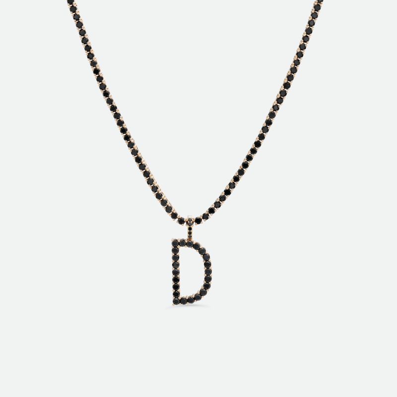 h15n3bw exclusive inicial riviera necklace black and white jewels