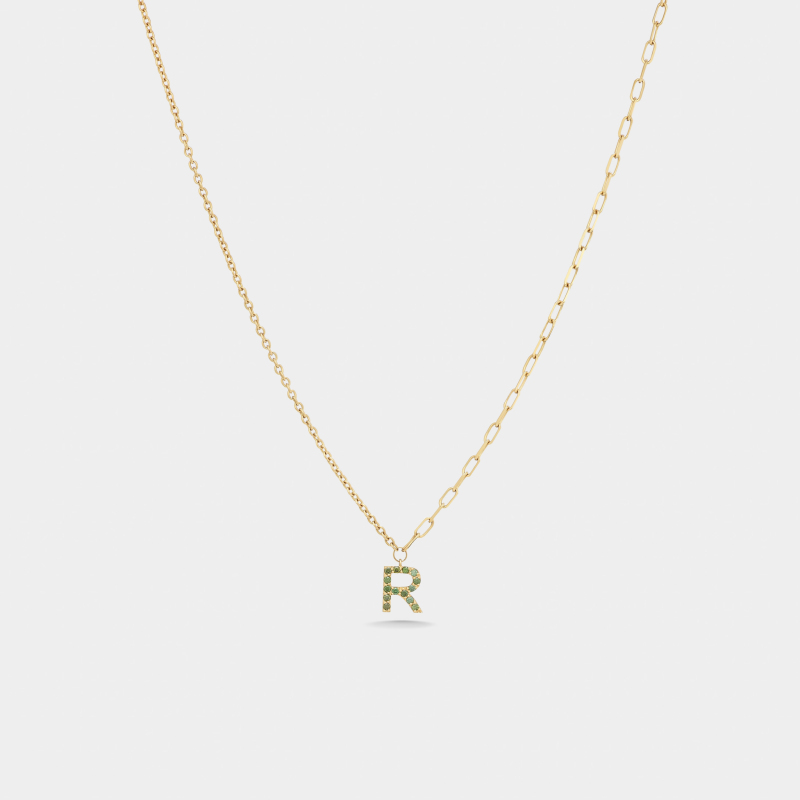 m29n3 letter green mix necklace jewels
