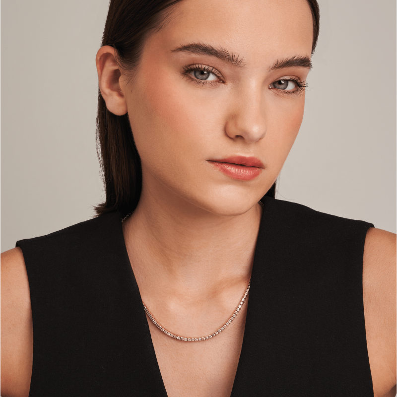 m6n3 classic riviera necklace brown w jewels