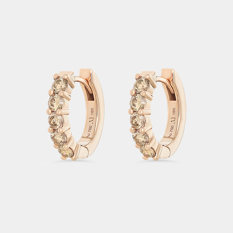 h14e3 classic riviera hoop earrings brown jewels