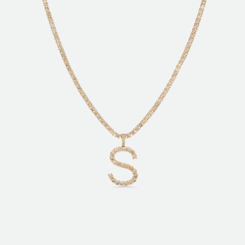 h15n6 exclusive initial riviera necklace brown jewels