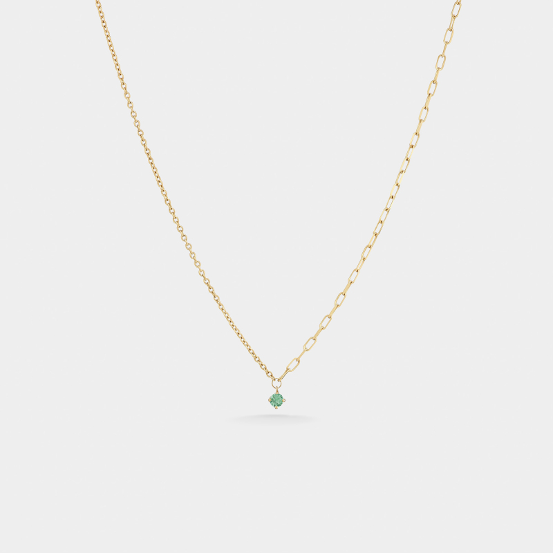 m30n2e minimal round necklace emerald ii jewels